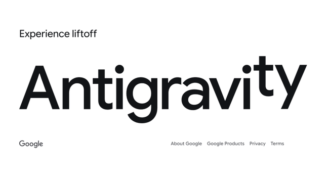 The Google Antigravity logo featuring the text 'Experience liftoff'.
